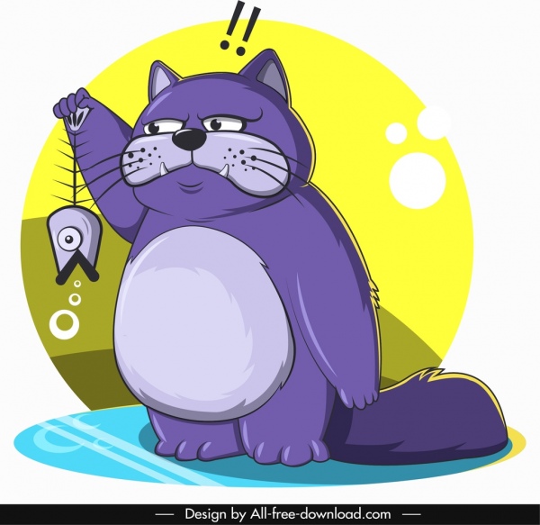 cat animal icon funny cartoon character sketch