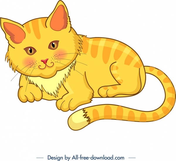 cat icon colored cartoon character design