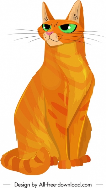 cat painting orange fur classical handdrawn sketch