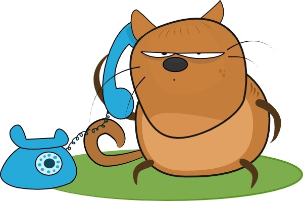 Cat Talking In Phone clip art Free vector in Open office drawing ...