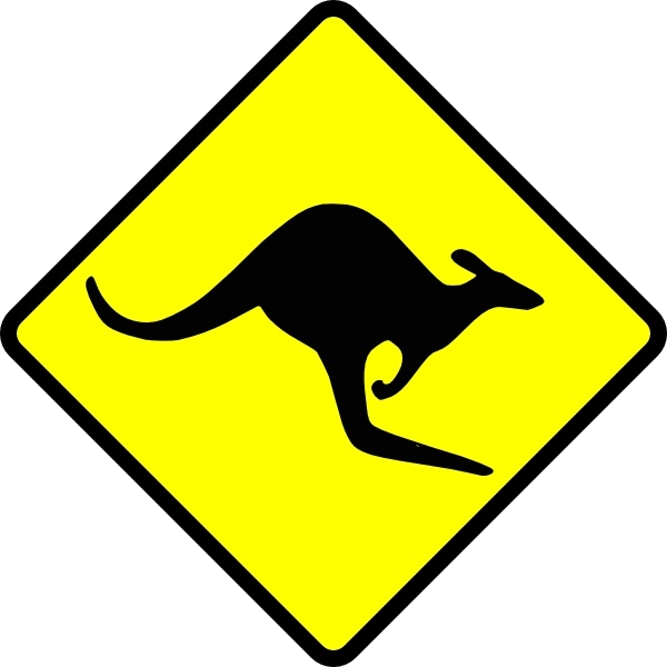 Caution Kangaroo clip art