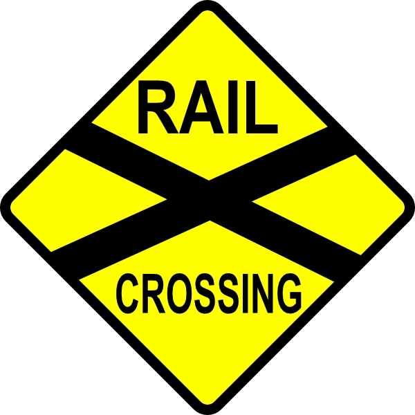 Caution Railroad Crossing clip art