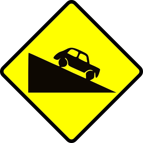 Caution Steep Hill clip art