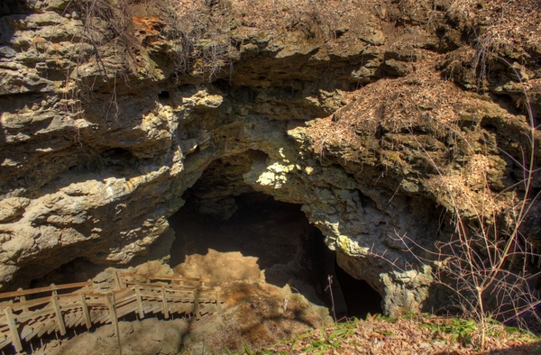 cave entrance at maquoketa caves states park iowa