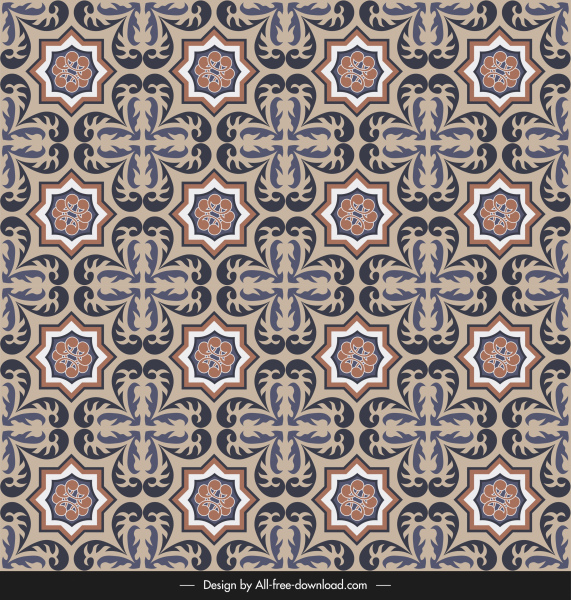 ceramic tile pattern elegant classical repeating symmetric shapes