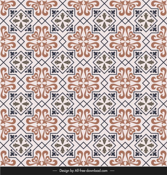 ceramic tile pattern elegant retro repeating symmetry shapes