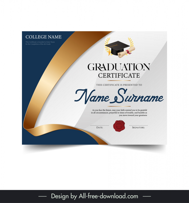 certificate graduation template luxury 3d dynamic