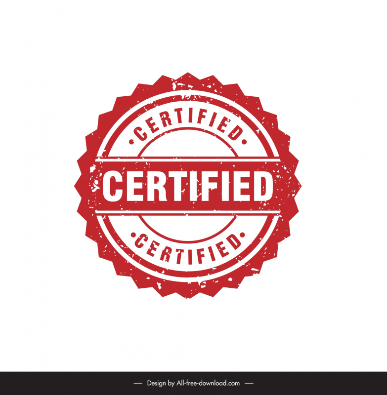 certificate stamp template flat classical serrated circle 