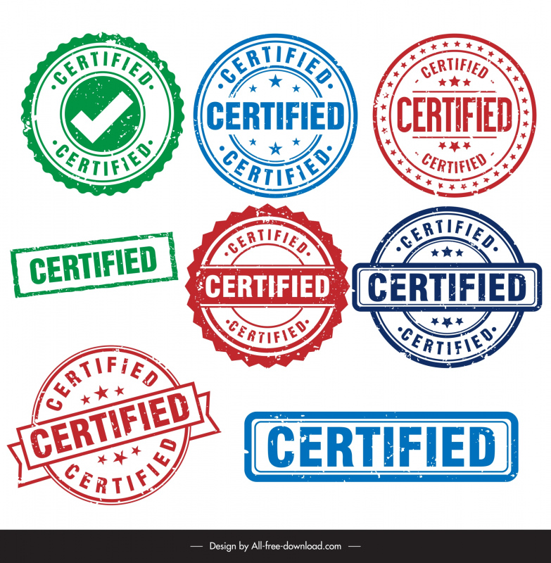 certificate stamps collection flat classic shapes
