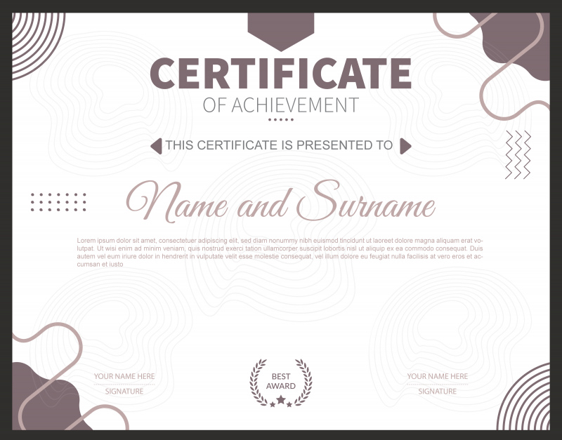 certificate template classical geometric decor