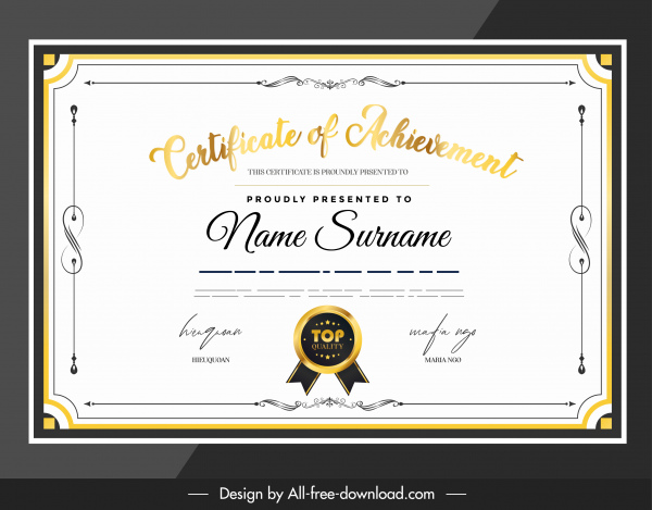 certificate template elegant bright decor