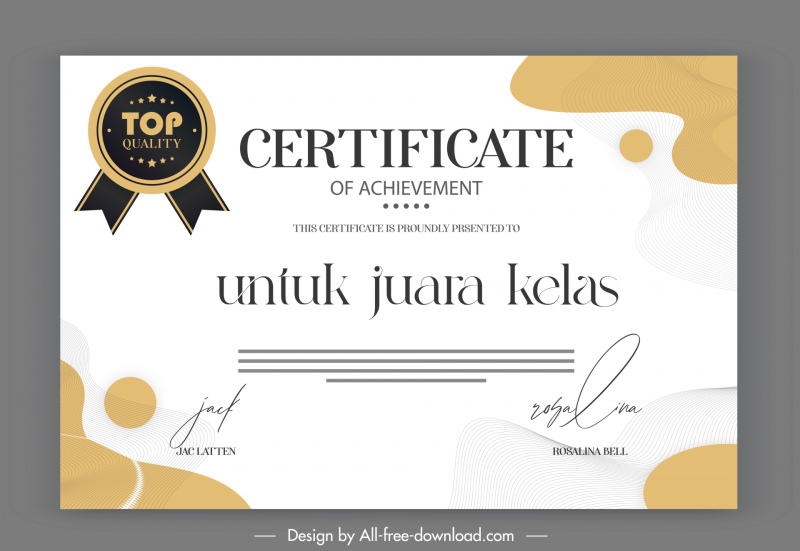certificate template flat elegant classic decor