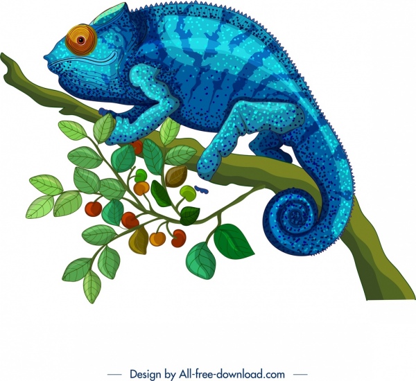 chameleon painting colorful classical design 