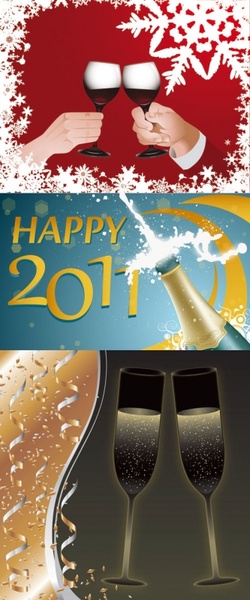 champagne and goblets vector