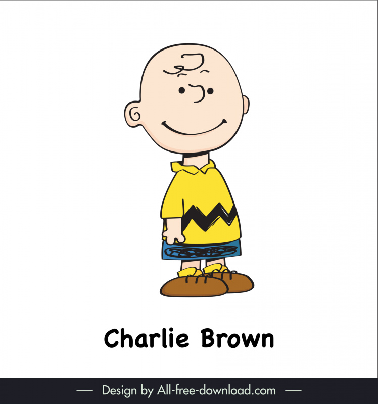 charlie brown of peanut snoopy icon cute handdrawn cartoon boy sketch