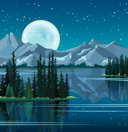charming night vector background