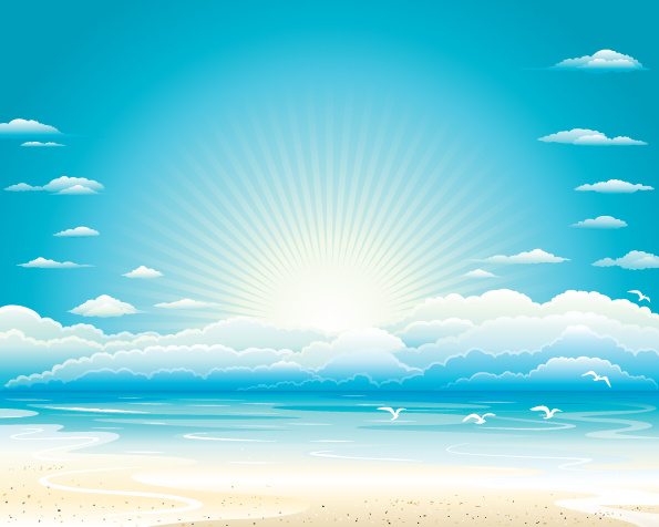 charming sun beach design vector background