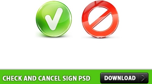 Check and Cancel Sign Free PSD