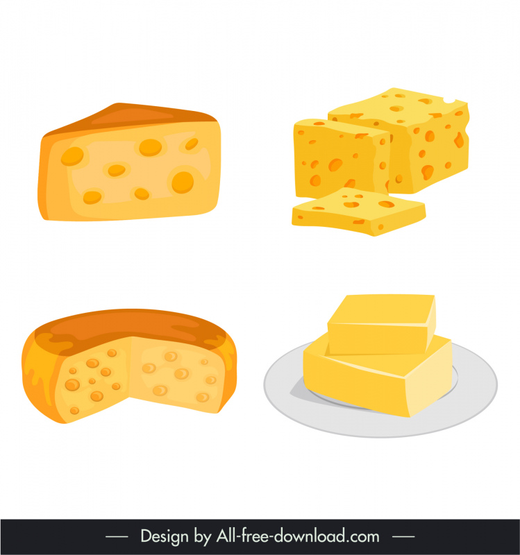 cheese butter design elements 3d sketch