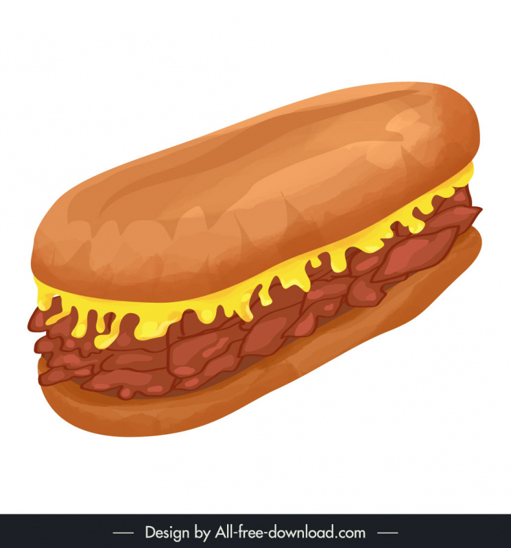cheese steak icon classical outline 