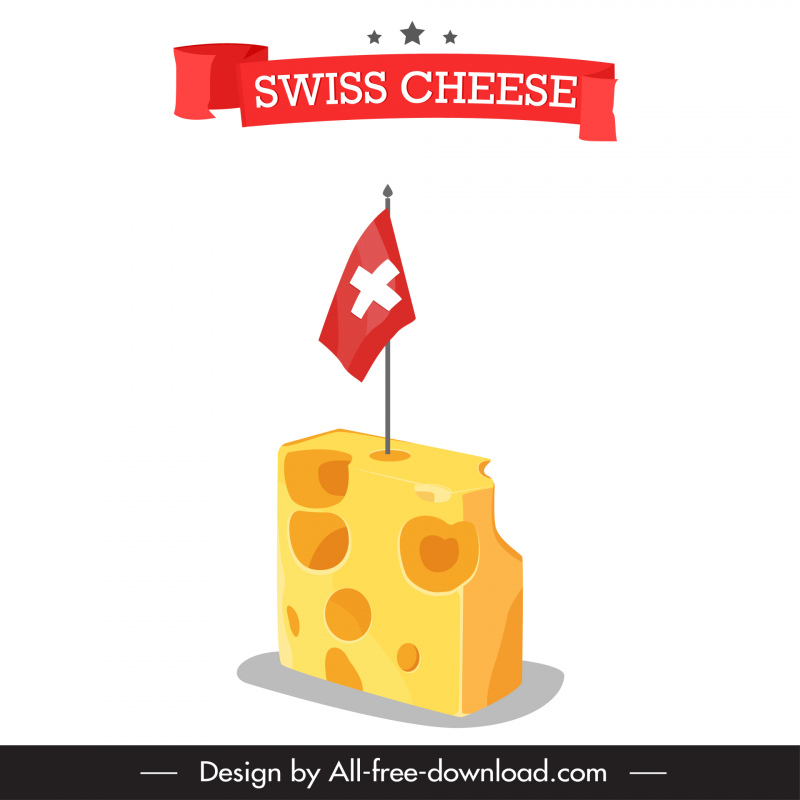 cheeses switzerland advertising banner 3d sketch
