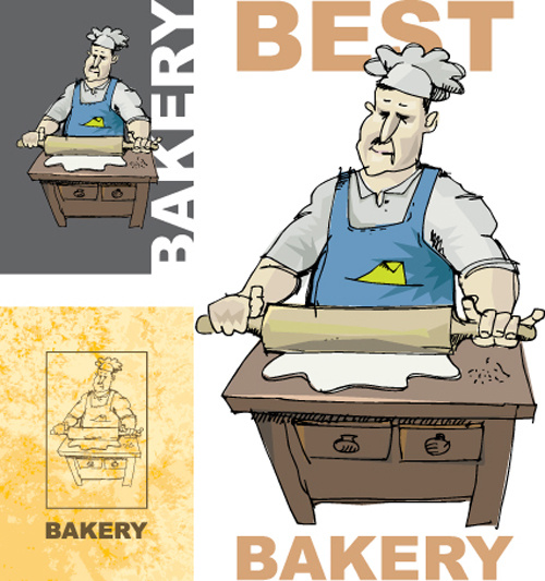 chef with menu cover templates vector graphic