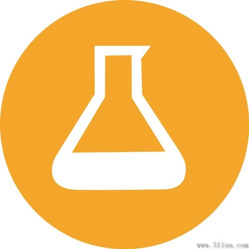 chemical bottle icon vector orange background