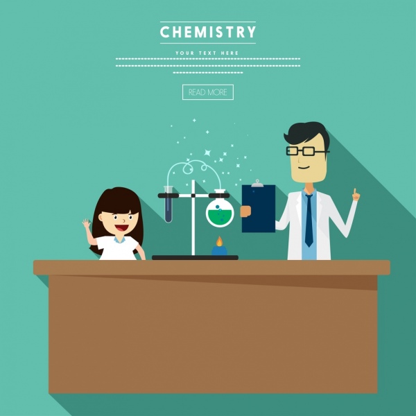 chemistry experiment background human icon webpage style design