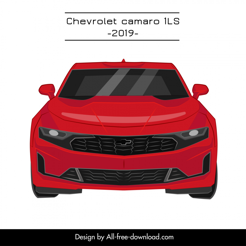chevrolet camaro 1ls 2019 car model front view symmetry