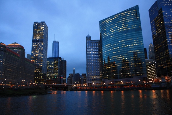 chicago chicago night chicago river 