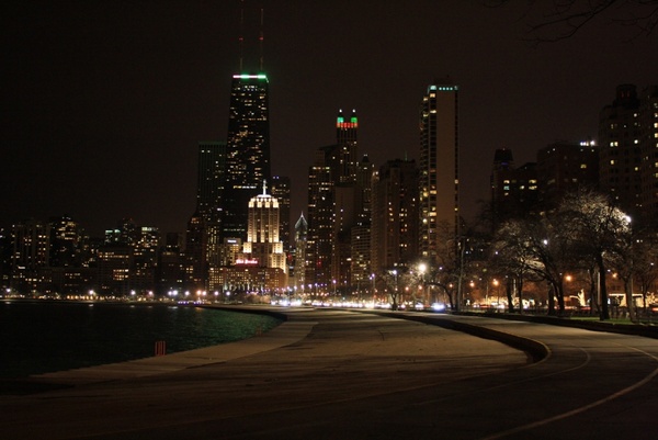 chicago chicago night lake michigan