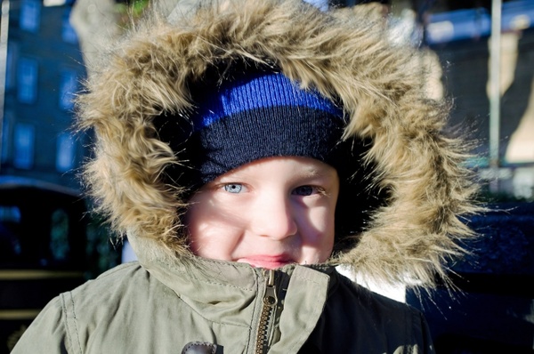 child and winter jacket