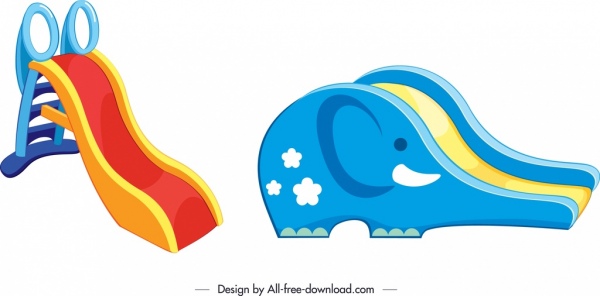 children slide templates colorful decor elephant shape