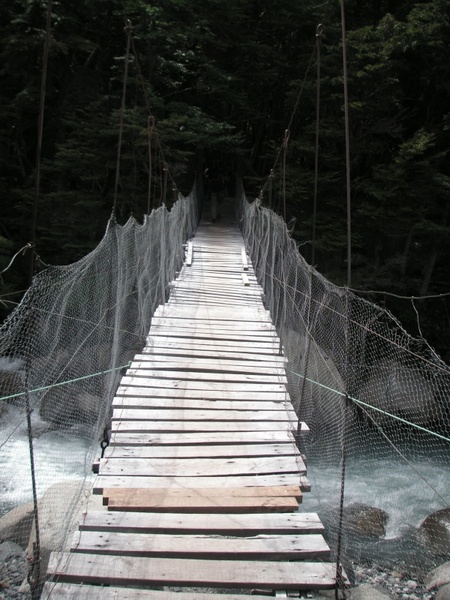 chile river suspension bridge