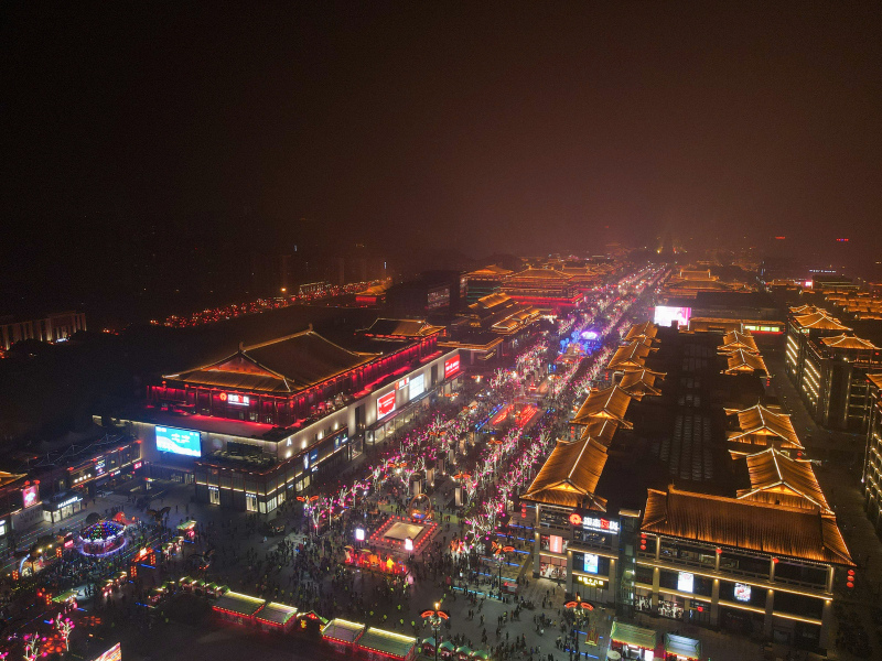 china landscape picture elegant ancient town night time