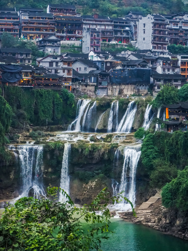 china landscape picture elegant cascade town