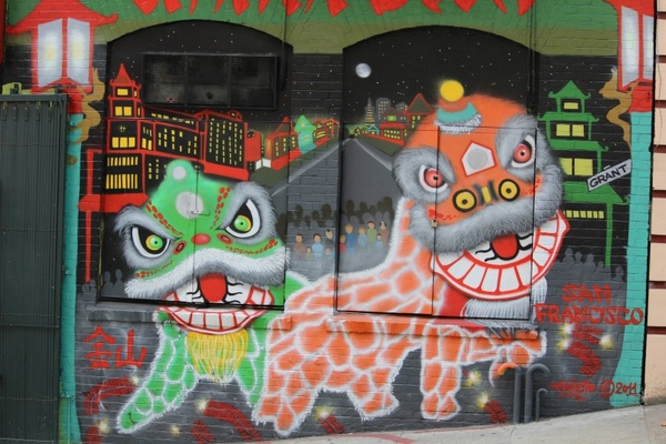 chinatown dragons mural 