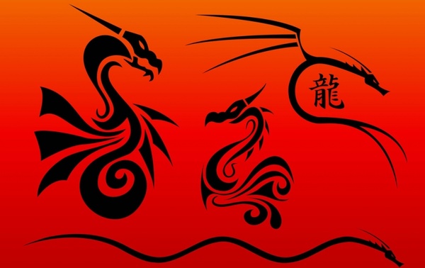 Chinese Dragons Vectors