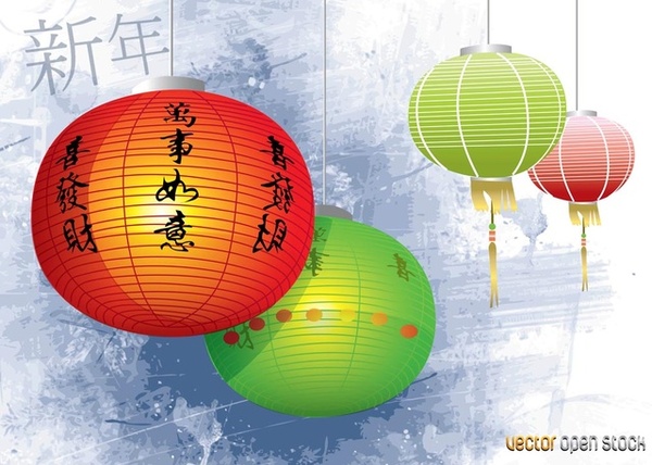chinese lamps vector graphics