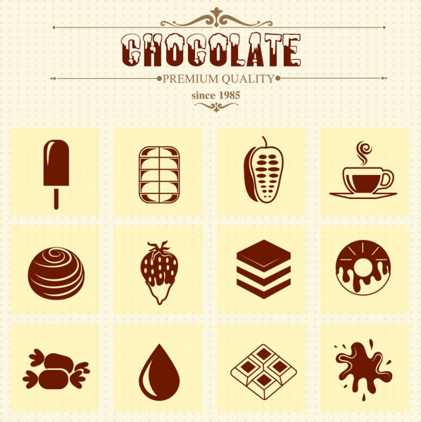 chocolate advertising vintage decor symbols design elements