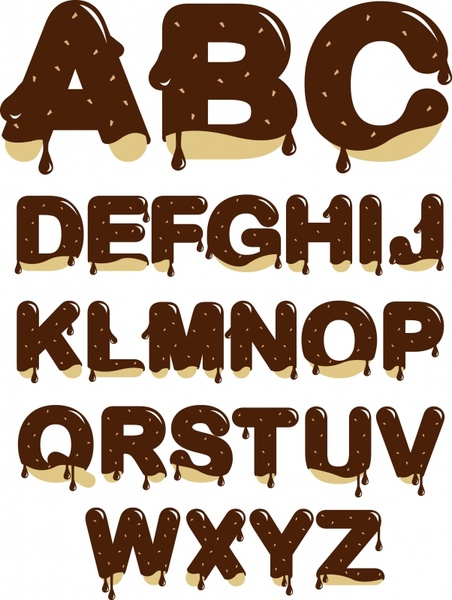 alphabet background template melting chocolate decor