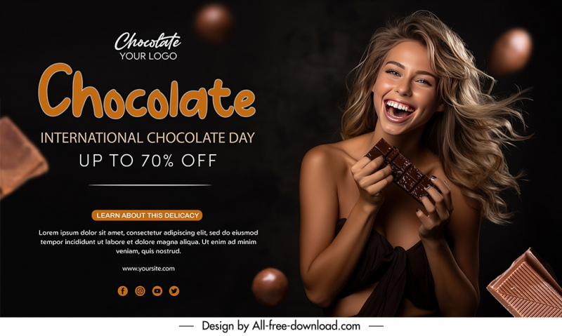 chocolate discount banner template dark dynamic