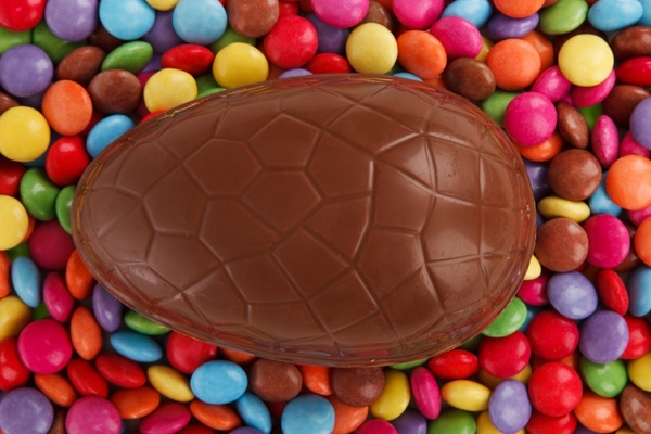 chocolate egg with candy