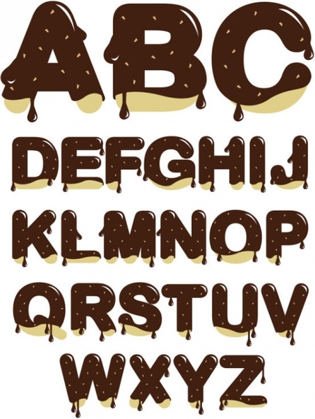 chocolate letters vector
