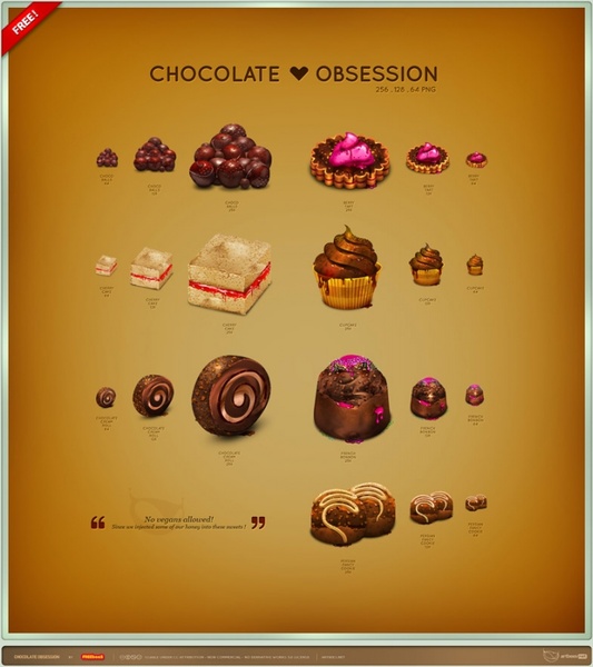 Chocolate Obsession Icon Set icons pack