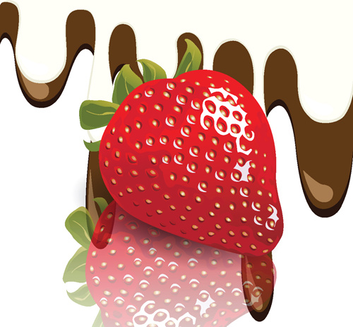 chocolate with strawberry shiny vector