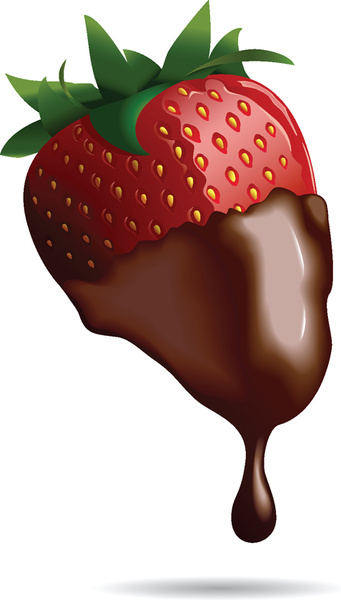 chocolate with strawberry shiny vector