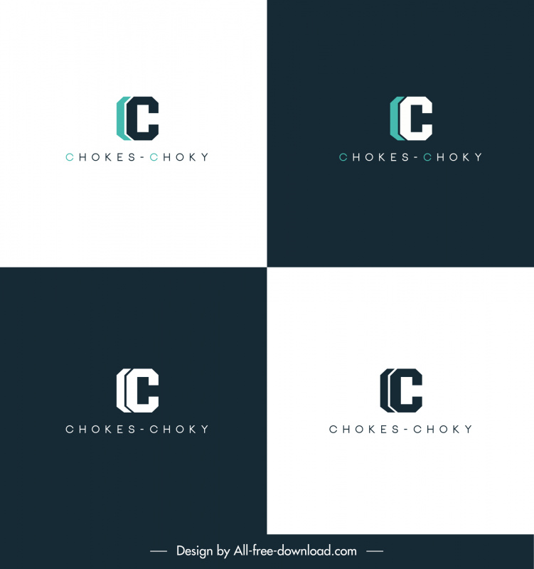 chokes choky logo c text modern shape