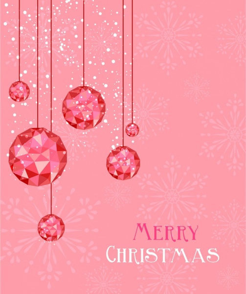 christmas background hanging gem decor pink design