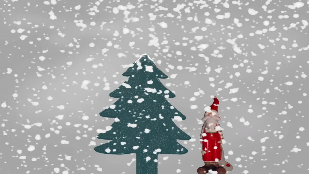 christmas background with falling snow motion